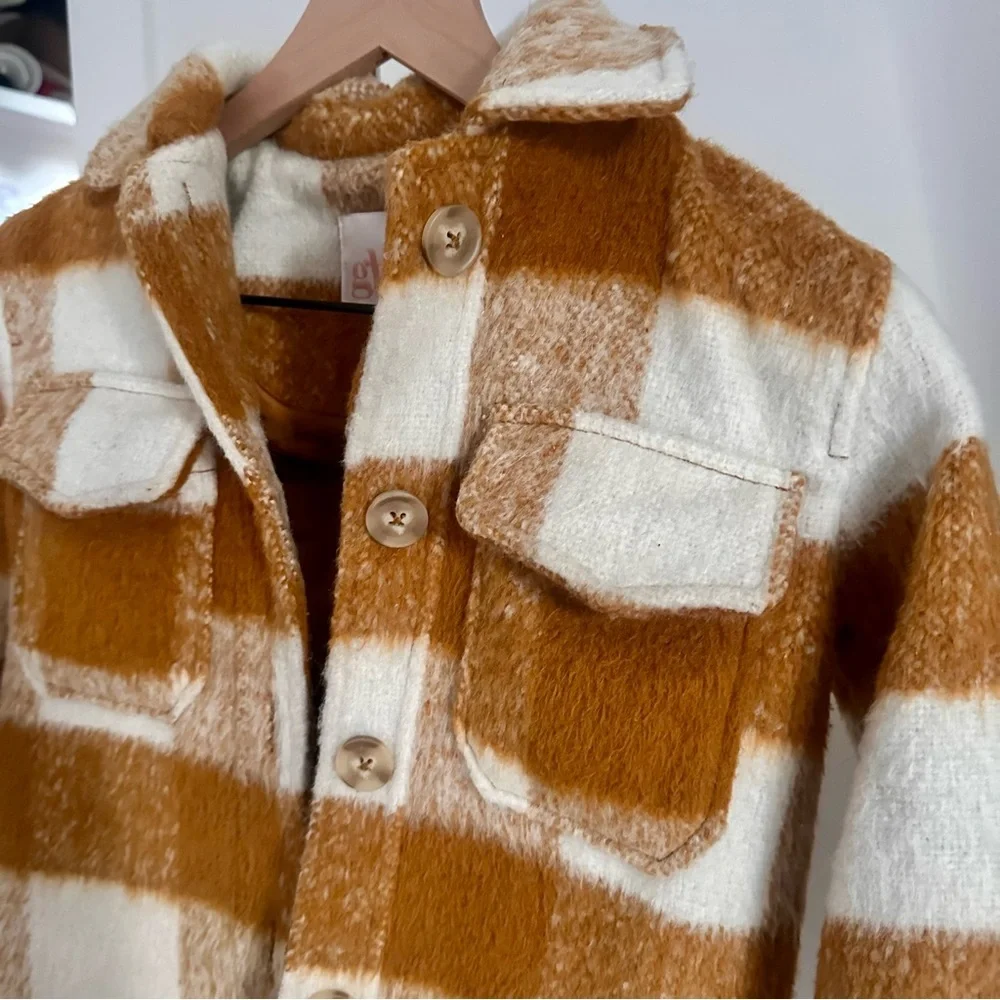 GB Girls Mustard Checkered Jacket 4/5